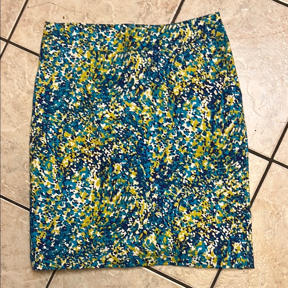 Merona Turquoise/lime green/blue Skirt sz 2